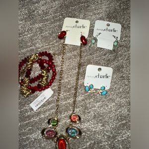 NWT: Jewelry bundle (3 earring pairs, 2 necklaces, 1 bracelet).